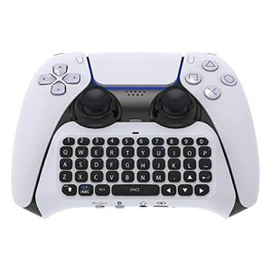 controller keyboard for ps5, protable bluetooth keyboard chatpad mini rechargable handheld controller grip keyboard gaming keypad for playstation 5 controller