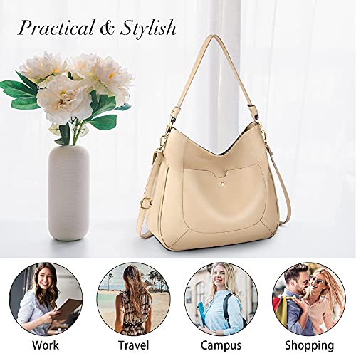 Hobo Handbags for Women Leather Purses and Handbags Ladies Tote Shoulder Bag Large Crossbody Bags with Multi-Pockets