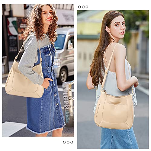 Hobo Handbags for Women Leather Purses and Handbags Ladies Tote Shoulder Bag Large Crossbody Bags with Multi-Pockets