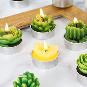 Tea Light Candles,Christmas Decorations, Cactus Candles, Artificial Succulent Candles, Mini Tea Light Candles, 6 Designs Candles for Birthday Wedding Home Party