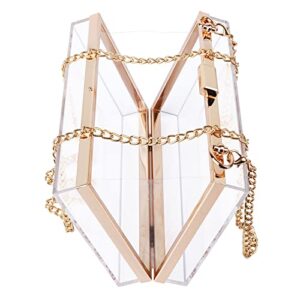 WEDDINGHELPER Transparent Clear Acrylic Square jelly Evening Bag for Women,Fashion Lovely Shoulder Bag for Dinner Party Travel (CLEAR1)