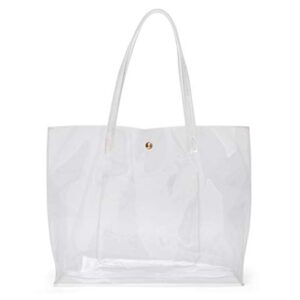 Dreubea Women's Clear PVC Tote Bag Shoulder Handbag from, Big Capacity Purse