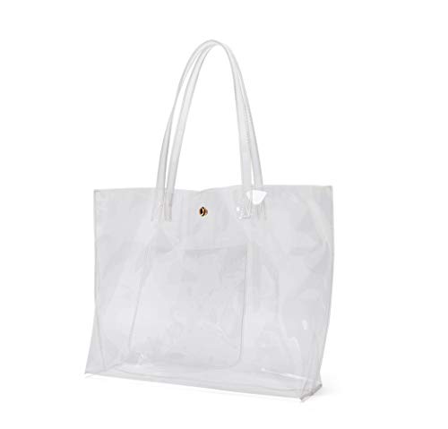 Dreubea Women's Clear PVC Tote Bag Shoulder Handbag from, Big Capacity Purse