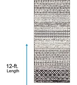 Artistic Weavers Chester Boho Moroccan Runner Area Rug,2'7" x 12',Black