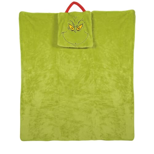 Department 56 Snowpinions Dr. Seuss The Grinch Super Soft Fleece Travel Blanket, 36 by 40 Inch, Green