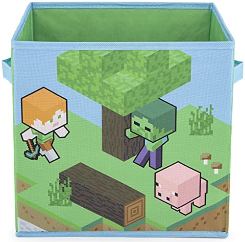 Jay Franco Minecraft Life 2 Pack Collapsible Cube Storage Bins – Kids Foldable Organizer with Handles (Official Minecraft Product)