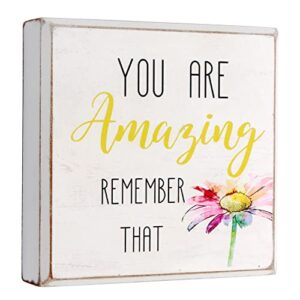 wartter 6 inch decorative wooden box sign – you are amazing, remember that