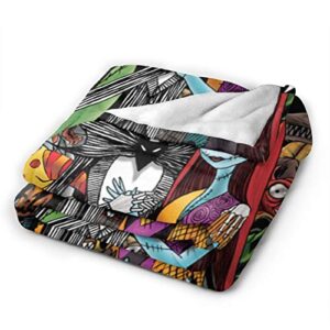 Nightmare Before Christmas Blanket Soft Jack Skellington & Sally Throw Blankets for Couch Bed Living Room Sofa 50" X40