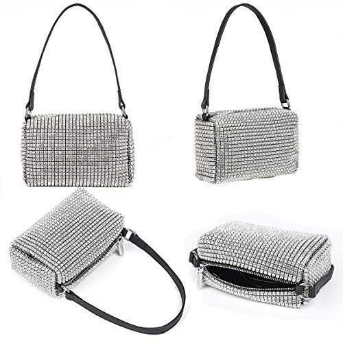 Bling Bling Crystals Evening Clutch Bag for Women Girls Sparkling Crossbody Bag Wedding Prom Party Club Purses Handbags