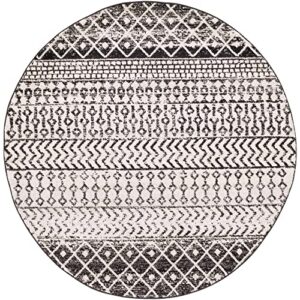 Artistic Weavers Chester Boho Moroccan Area Rug,4' Round,Black