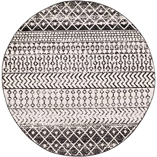 Artistic Weavers Chester Boho Moroccan Area Rug,4' Round,Black