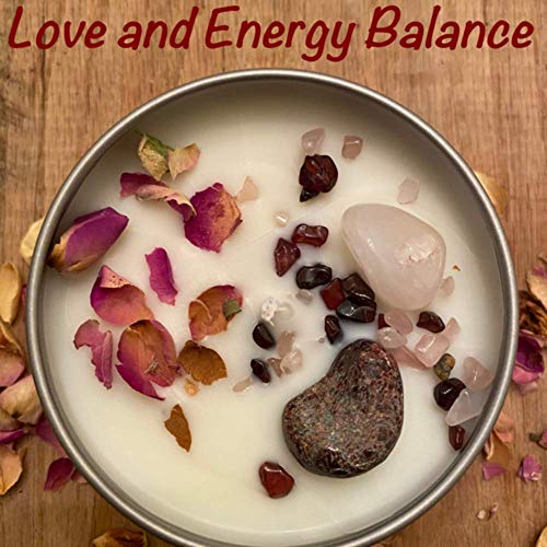 Intention Candle, Love and Energy Balance, Gemstones - Soy Candles for Prosperity, Ritual and Meditation. Explore now!