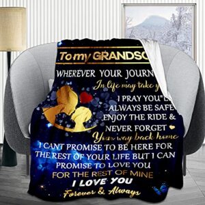 Grandson Gifts from Grandma, to My Grandson Blanket 50"x40", Birthday Christmas Graduation Gift Idea for Grandson from Grandmother, Soft Lightweight Throw Blankets for Couch Bed