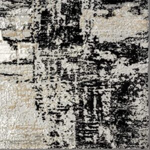 LUXE WEAVERS Camellia Collection 1660 Grey 9x12 Distressed Abstract Area Rug