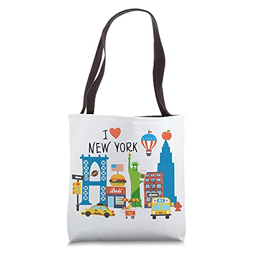 I love New York City NY Icons Souvenir Gift Tote Bag