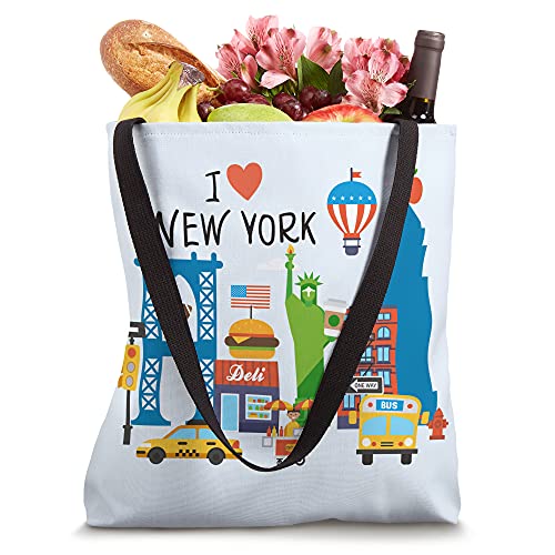 I love New York City NY Icons Souvenir Gift Tote Bag