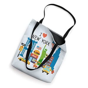 I love New York City NY Icons Souvenir Gift Tote Bag
