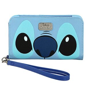 bioworld the stitch and flowers screen printed tech wallet wristlet