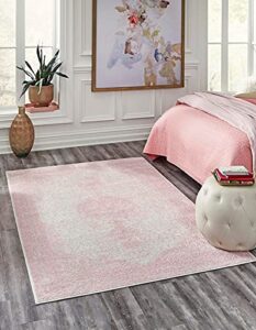 rugs.com dover collection rug – 2′ x 3′ pink low-pile rug perfect for entryways, kitchens, breakfast nooks, accent pieces