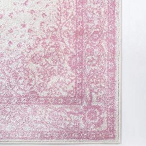 Rugs.com Dover Collection Rug – 2' x 3' Pink Low-Pile Rug Perfect for Entryways, Kitchens, Breakfast Nooks, Accent Pieces