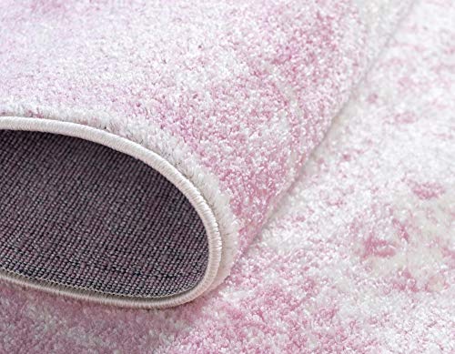 Rugs.com Dover Collection Rug – 2' x 3' Pink Low-Pile Rug Perfect for Entryways, Kitchens, Breakfast Nooks, Accent Pieces