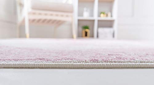 Rugs.com Dover Collection Rug – 2' x 3' Pink Low-Pile Rug Perfect for Entryways, Kitchens, Breakfast Nooks, Accent Pieces