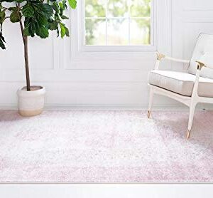 Rugs.com Dover Collection Rug – 2' x 3' Pink Low-Pile Rug Perfect for Entryways, Kitchens, Breakfast Nooks, Accent Pieces