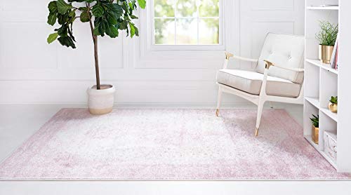 Rugs.com Dover Collection Rug – 2' x 3' Pink Low-Pile Rug Perfect for Entryways, Kitchens, Breakfast Nooks, Accent Pieces