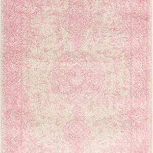 Rugs.com Dover Collection Rug – 2' x 3' Pink Low-Pile Rug Perfect for Entryways, Kitchens, Breakfast Nooks, Accent Pieces