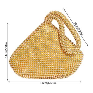 Women's Handbag 1920s Bling Rhinestones Purse 20s Gatsby Crystal Evening Clutch Bag for Halloween Carnival Birthday Wedding Party Christmas Valentine's Day Gold