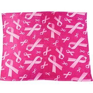infinity republic pink ribbon (pink) breast cancer awareness super plush blanket – 50×60 soft throw blanket – perfect for cuddle season!