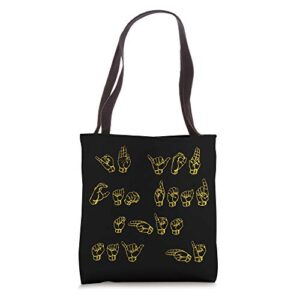 asl american sign language gift interpreters tote bag