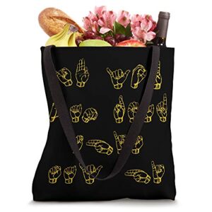 ASL American Sign Language Gift Interpreters Tote Bag