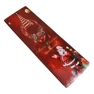 Ochine Christmas Area Rug Room Rugs Santa Snowmen Reindeer Floor Mat Christmas Decoration Indoor Red Soft Flannel Carpet Runner Area Rug Xmas Decor for Home Living Room Bedroom Dorm 71x24 Inch