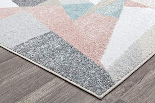 Rugs America Mika Collection MO60A Milkshake Contemporary Geometric Area Rug 5'0"x7'6"