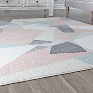 Rugs America Mika Collection MO60A Milkshake Contemporary Geometric Area Rug 5'0"x7'6"