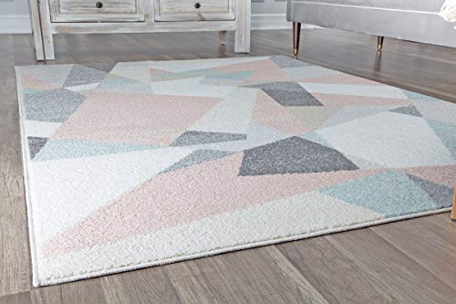 Rugs America Mika Collection MO60A Milkshake Contemporary Geometric Area Rug 5'0"x7'6"