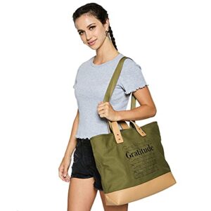 Like Dreams Canvas Everyday Gracious Top Handle Women's Lightweight Fashion Inspiration Tote Bag (Olive)