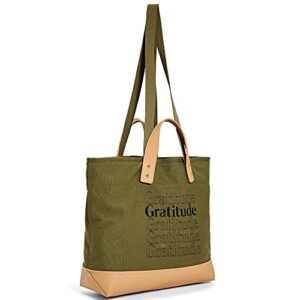 Like Dreams Canvas Everyday Gracious Top Handle Women's Lightweight Fashion Inspiration Tote Bag (Olive)