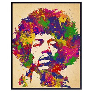 Jimi Hendrix Poster - 8x10 Psychedelic Experience Wall Art Decor for Men, Boys Bedroom, Living Room, Music Studio - Gift for Guitarist, Musician, Woodstock, Purple Haze, 60's Music Fan - UNFRAMED