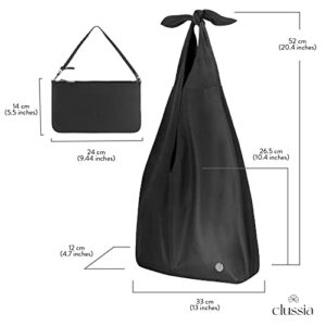 Style à la Porte Black Leather Hobo Bag from 100% Luxury Light-Weighted Calf Leather with Removable Wristlet Pouch DELUXE | Bolso Cuero Negro