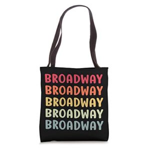 broadway vintage retro musicals theater gift for women men tote bag