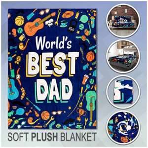 Infinity Republic - World's Best Dad Super Plush Blanket - Perfect for Father's Day, Birthday Gifts, Decor, etc!