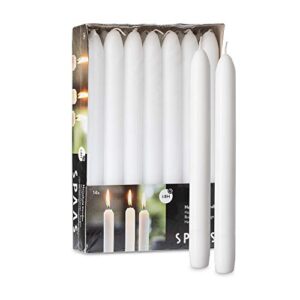 spaas unscented white candles sticks – 14 pack dripless tapered candles – 9″ tall candles, burning 8 hours – premium white candlesticks for home decoration, wedding, holiday and parties