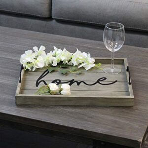 Elegant Designs HG2000-RGH Decorative Wood Serving Tray w/ Handles, 15.50" x 12", Home
