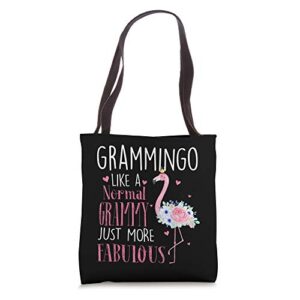 flamingo grammingo like a normal grammy funny grandma tote bag