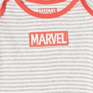 Amazon Essentials Disney | Marvel | Star Wars Baby Boys' Long-Sleeve Bodysuits, Pack of 5, Marvel Friends, 24 Months