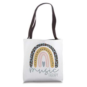 music therapy rainbow mt therapist tote bag