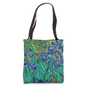 irises van gogh canvas aesthetic tote bag