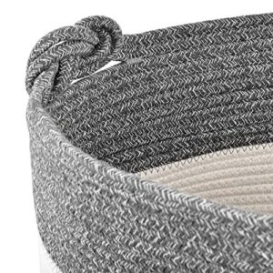 Altatac Rope Basket Living Room Large Storage Woven Basket for Organizing, Cotton Blanket Organizer, Rope Cotton Decorative Basket, Nursery Home Decor Gift